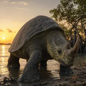 Rhinoceros + Sea turtle